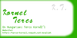 kornel tercs business card